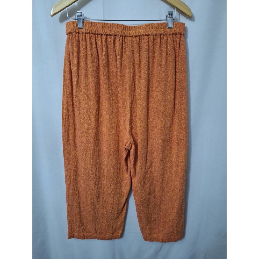 Toofan Women's XL Orange Cotton 2 Piece Top and Pant Set Wide Leg Lagenlook Boho - Picture 6 of 13